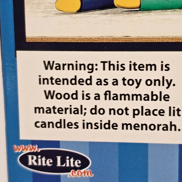 New Child Boy Girl Sturdy Mini Wood Menorah W 9 Candles Happy Chanukkah 4" - Picture 7 of 14